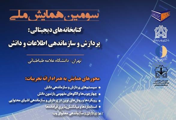 سومین همایش ملی كتابخانه های دیجیتالی با محوریت سازماندهی و پردازش اطلاعات